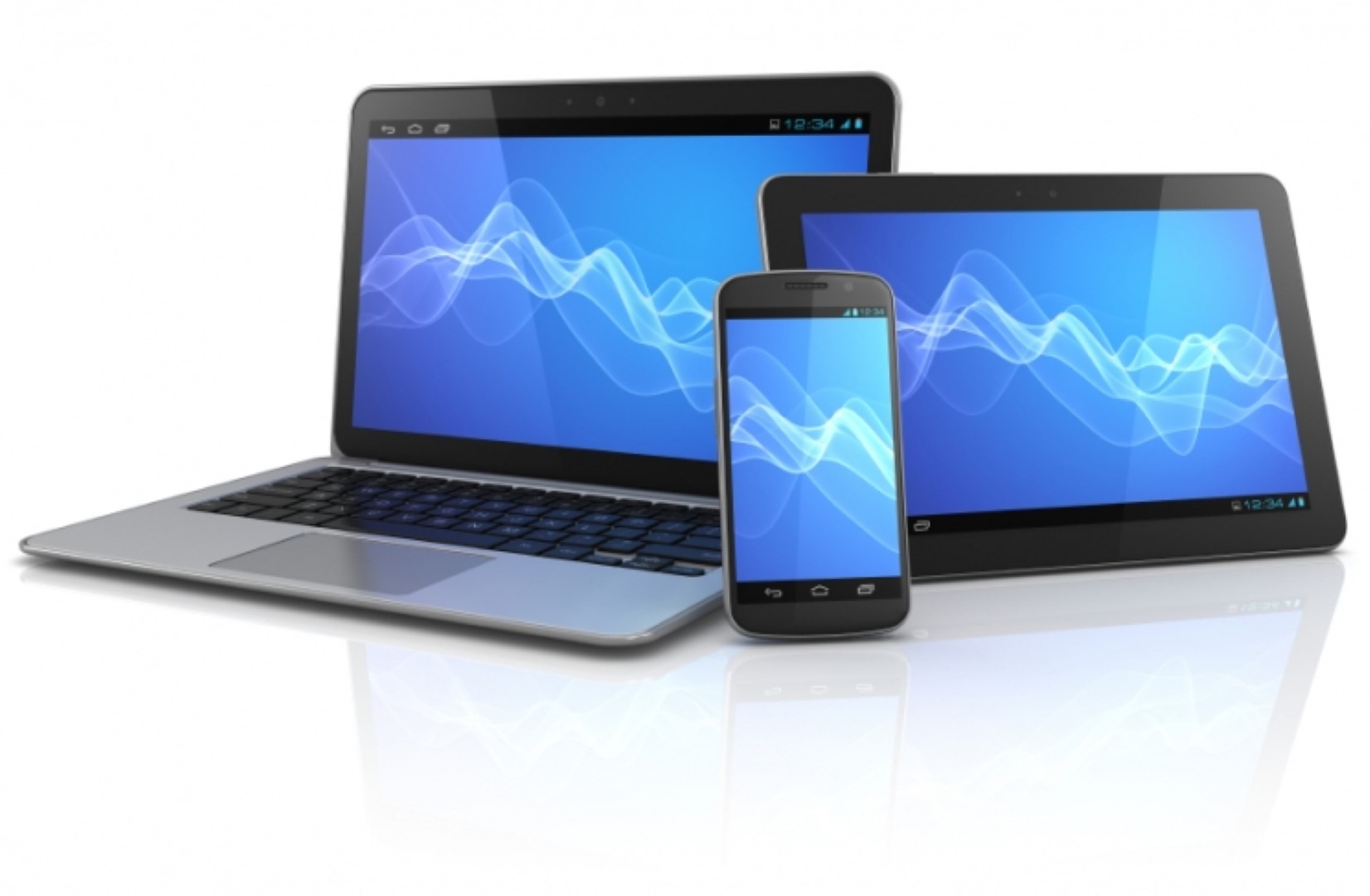 Laptop, tablet, and phone devices